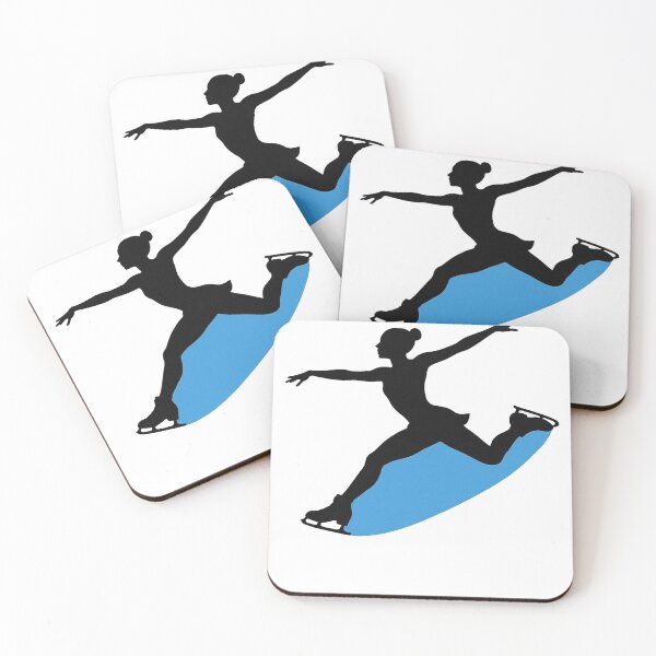 Item preview, Figure Skater Jump Silhouette Blue Ice Design designed and sold by Adappai.