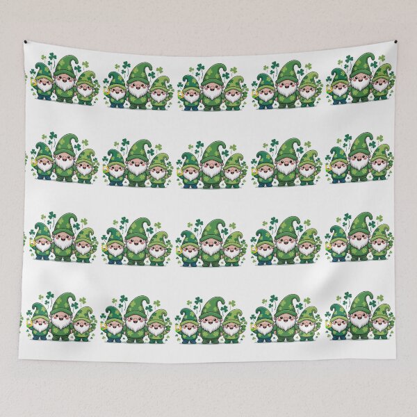 Item preview, Cute Irish Gnomes Clover Green St Patrick  designed and sold by QuiteOrbit.