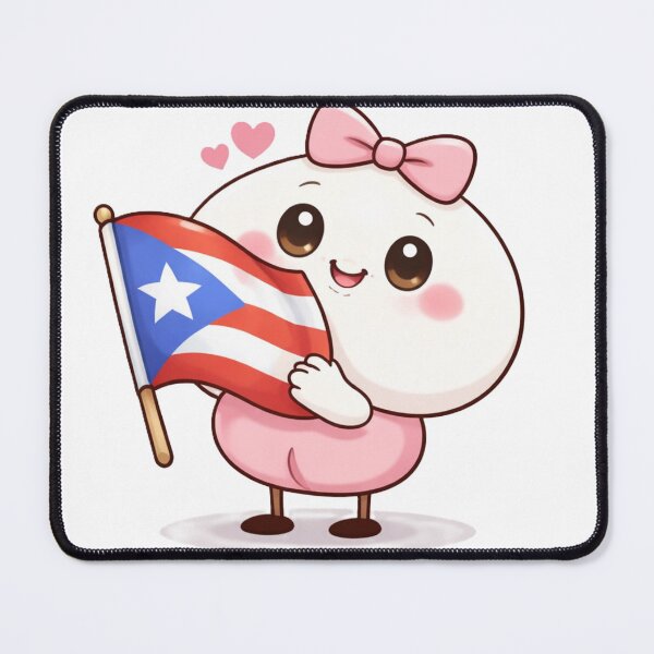 Item preview, Cute Puerto Rican Blob Girl with Flag designed and sold by CozyBlobStudio.