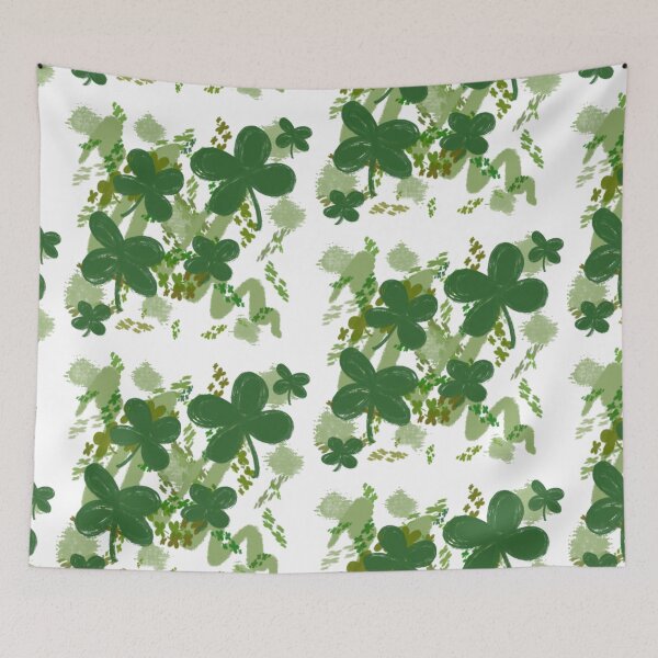 Item preview, Lucky Green Clover Pattern - Shamrock and Leaf Meadow designed and sold by TheArtOfTreble.