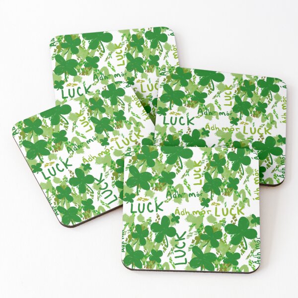 Item preview, Lucky Clover Pattern with Ádh Mór & LUCK - Green Shamrock Meadow designed and sold by TheArtOfTreble.