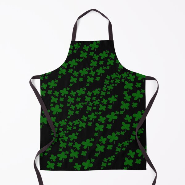Item preview, Dark Green Clover Scatter - Lucky Shamrock Pattern on Black designed and sold by TheArtOfTreble.