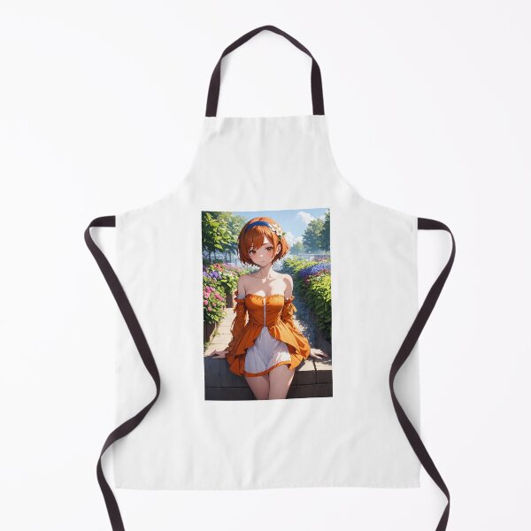 Item preview, Toraki Hirotsuki - Anime Girl in Orange Summer Dress & Garden Setting designed and sold by iloveanimechibi.