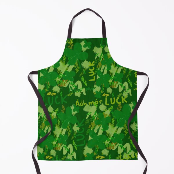 Item preview, Dark Green Clover Luck Pattern with Ádh Mór & LUCK designed and sold by TheArtOfTreble.