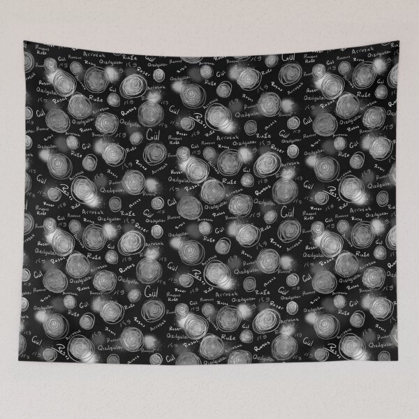 Item preview, Multilingual Spiral Roses - Rose Names in Many Languages Pattern designed and sold by TheArtOfTreble.