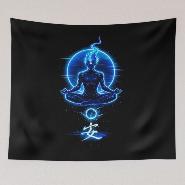 Item preview, Blue Neon Zen Meditation designed and sold by aliceciamunro.