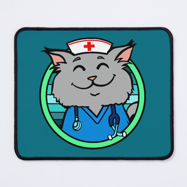 Item preview, Cute Nurse Cat – Smiling Himalayan Cat in Nurse Uniform Cartoon designed and sold by Jesta Graphics.
