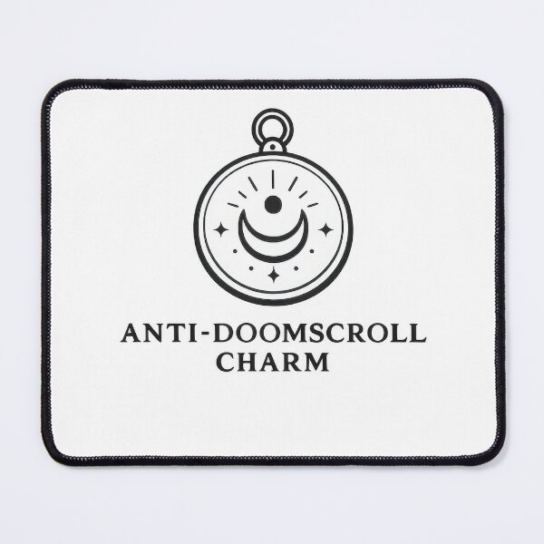 Item preview, Anti Doomscroll Charm Mystical Moon Badge designed and sold by jgvisualarts.