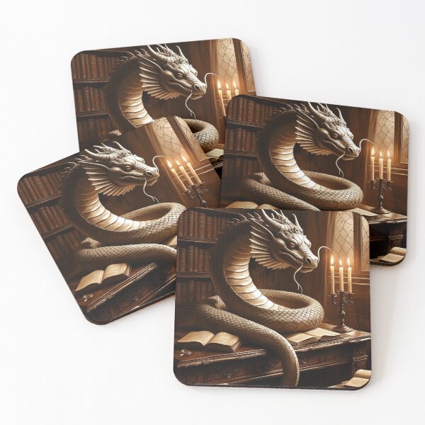 Item preview, Naga Among Ancient Manuscripts – Gothic Dark Academia Art designed and sold by semenol.