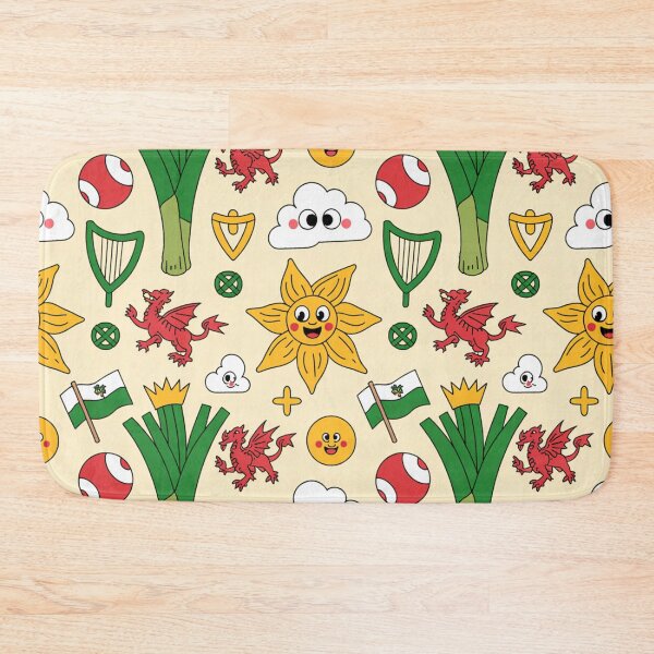 Item preview, Cute Welsh Rugby Pattern | Leeks Dragons Daffodils & Harps designed and sold by Midnight Veil Designs.