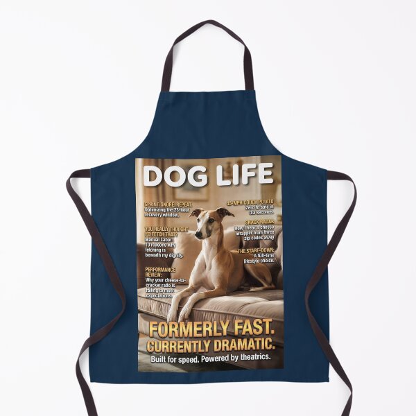 Item preview, Funny Greyhound 45-MPH Couch Potato: Dog Life Magazine Cover Art designed and sold by FrancophileFun.