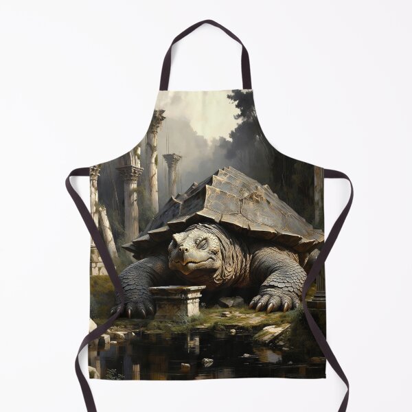 Item preview, Dragon Turtle Among Moss-Covered Ruins – Gothic Fantasy Art designed and sold by semenol.