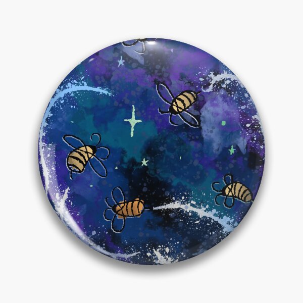 Item preview, Cosmic Bees in Purple Nebula - Blue Space Swarm Pattern designed and sold by TheArtOfTreble.