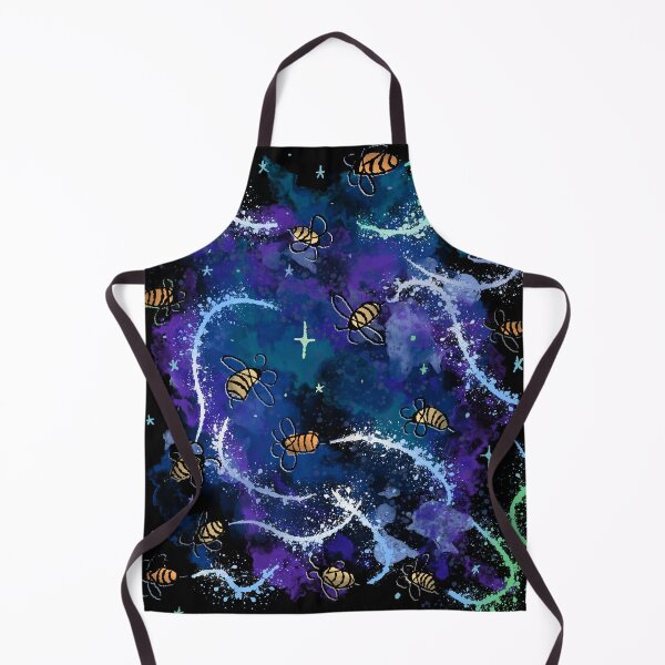 Item preview, Cosmic Bees in Purple Nebula - Blue Space Swarm Pattern designed and sold by TheArtOfTreble.