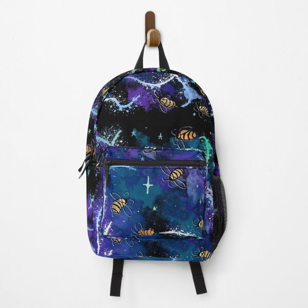 Item preview, Cosmic Bees in Purple Nebula - Blue Space Swarm Pattern designed and sold by TheArtOfTreble.