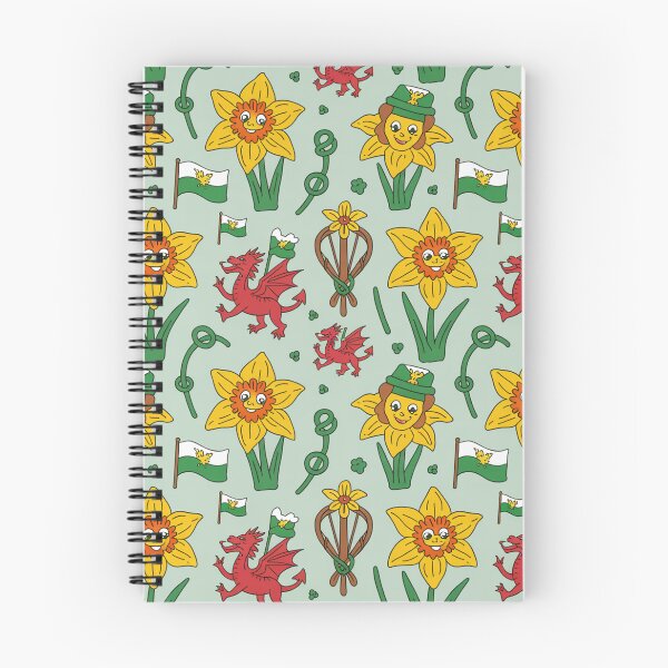 Item preview, Cute Welsh Daffodils in Hats Pattern | St David's Day Dragons designed and sold by Midnight Veil Designs.