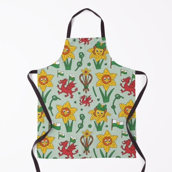 Item preview, Cute Welsh Daffodils in Hats Pattern | St David's Day Dragons designed and sold by Midnight Veil Designs.