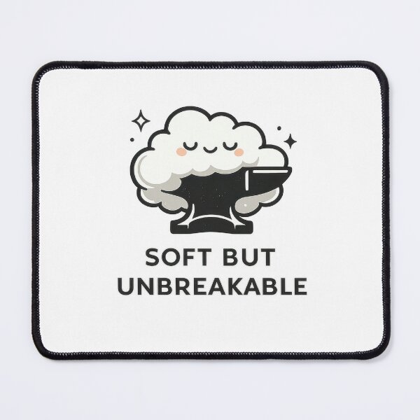 Item preview, Soft But Unbreakable Kawaii Cloud Anvil designed and sold by jgvisualarts.