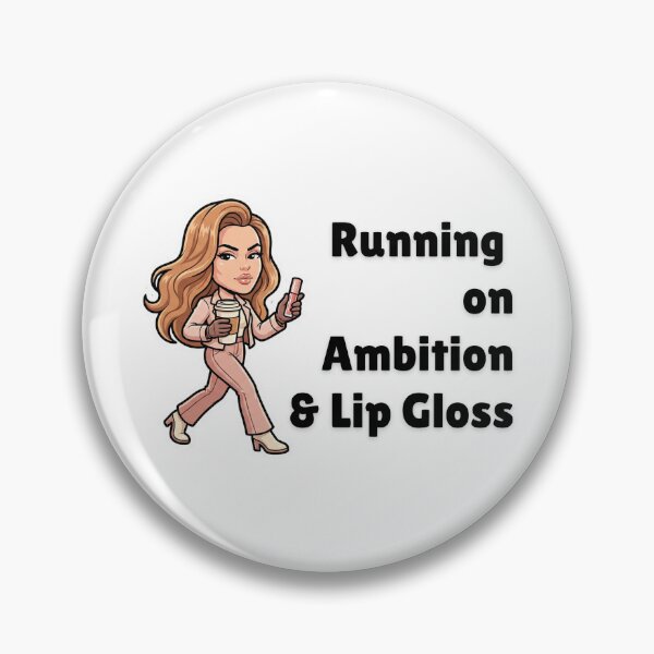 Item preview, Running on Ambition & Lip Gloss – Glam Girl Motivation Sticker designed and sold by justgirlietingz.