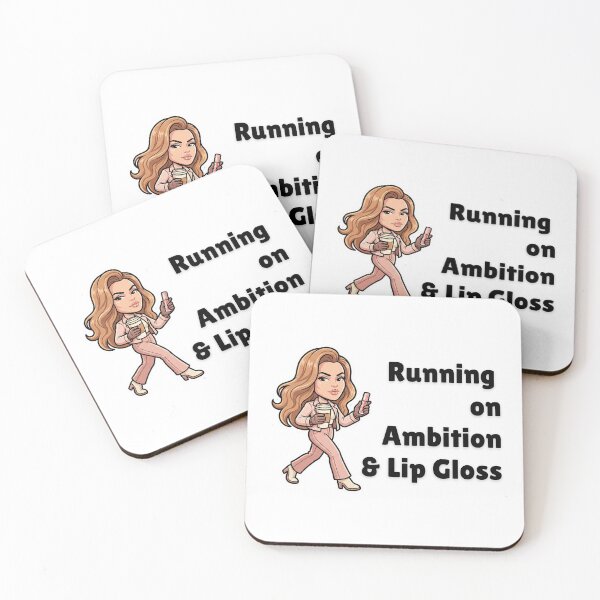 Item preview, Running on Ambition & Lip Gloss – Glam Girl Motivation Sticker designed and sold by justgirlietingz.