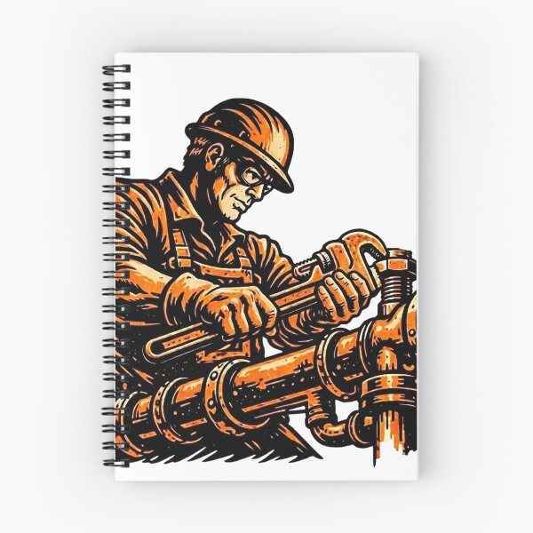 Item preview, Vintage Woodcut Pipefitter Graphic designed and sold by LightPrintsCo.