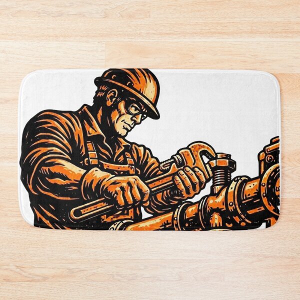 Item preview, Vintage Woodcut Pipefitter Graphic designed and sold by LightPrintsCo.