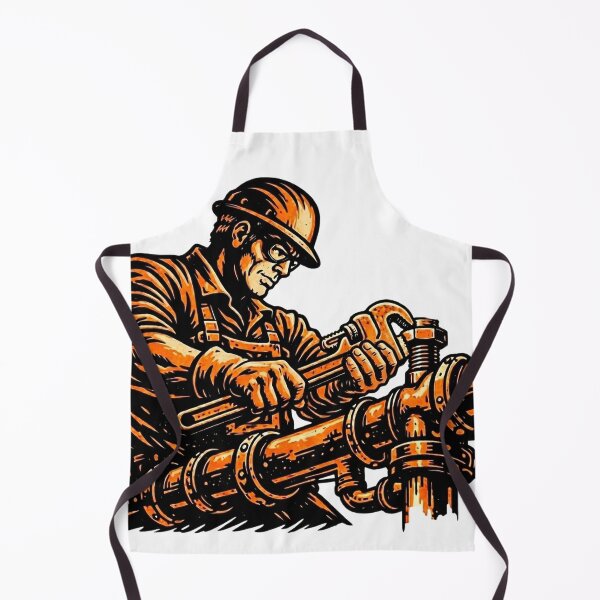 Item preview, Vintage Woodcut Pipefitter Graphic designed and sold by LightPrintsCo.