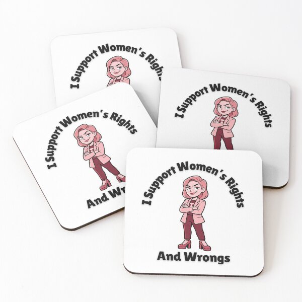 Item preview, I Support Women’s Rights & Wrongs – Funny Feminist Sticker designed and sold by justgirlietingz.