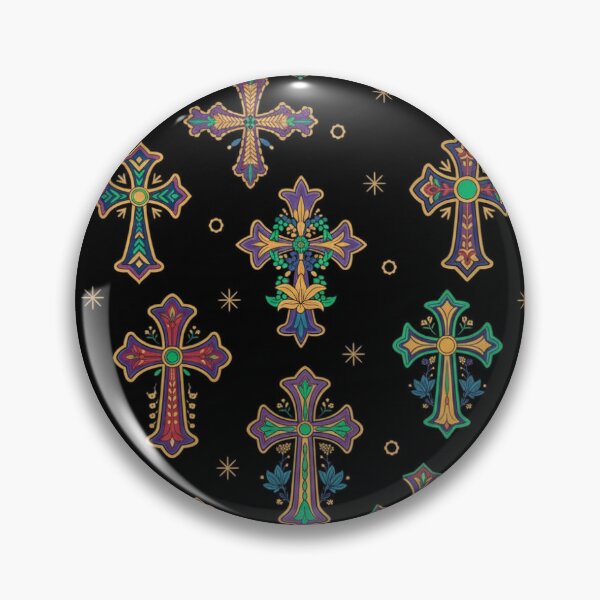 Item preview, Colorful Gothic Cross Pattern designed and sold by PureVintageLove.