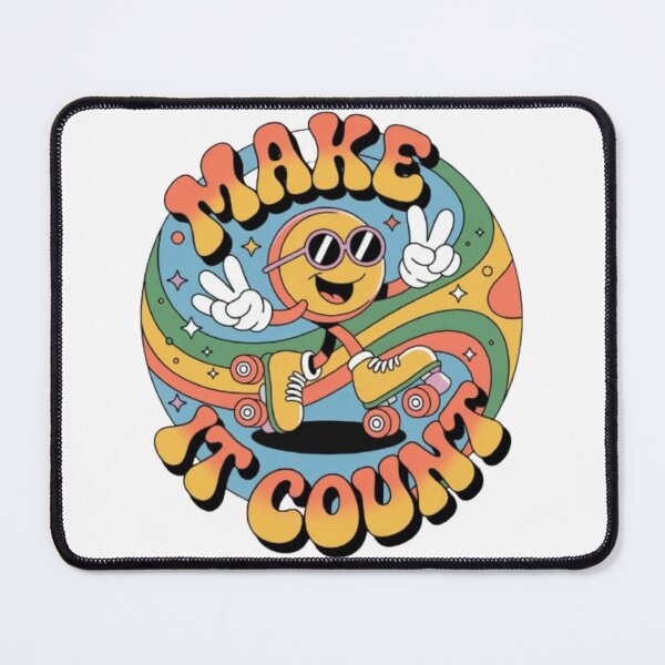 Item preview, Make It Count – Retro Skater Smiley Graphic Tee designed and sold by NewUSShop.