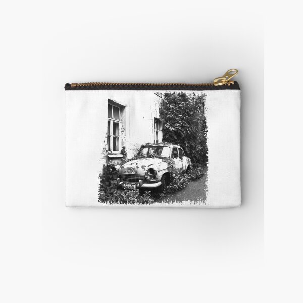 Item preview, Abandoned Vintage Car Photo | Overgrown Urban Decay Black and White designed and sold by inkoutninja.
