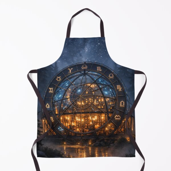 Item preview, Astrological Wheel Library - Dark Academia Celestial Wall Art designed and sold by LuxeBuzz.
