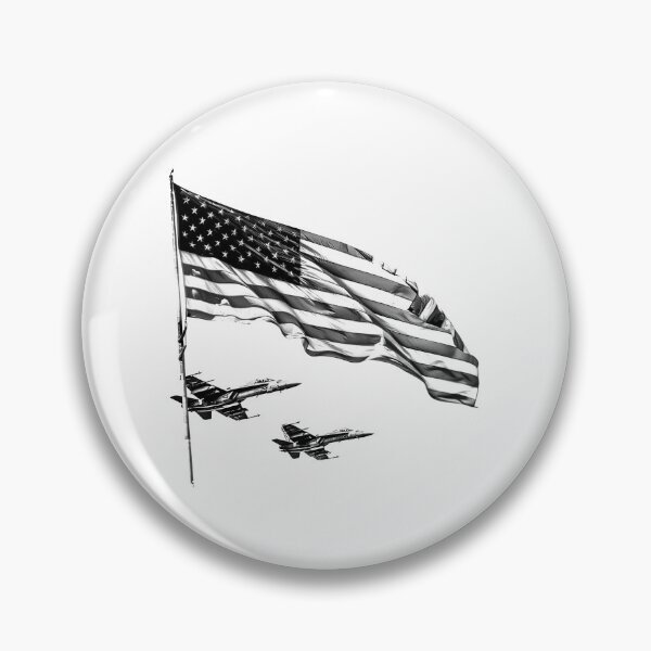 Item preview, American Flag Flyover Illustration | Black and White Patriot Jet Art designed and sold by inkoutninja.