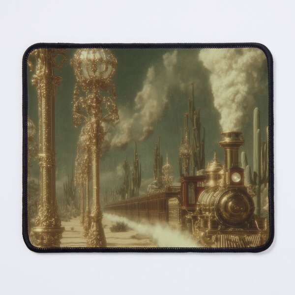 Item preview, Golden Steampunk Train – Vintage Fantasy Desert Journey designed and sold by Moonvale Studio.