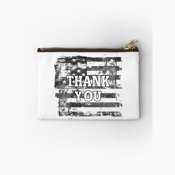 Item preview, Thank You American Flag | Grunge Patriotic Black and White Typography designed and sold by inkoutninja.