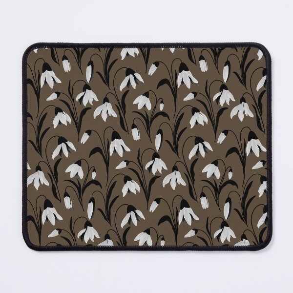 Item preview, Blooming Snowdrops Vintage Botanical English Garden Florals Camel Caramel Brown Black designed and sold by thecolorbirdie.