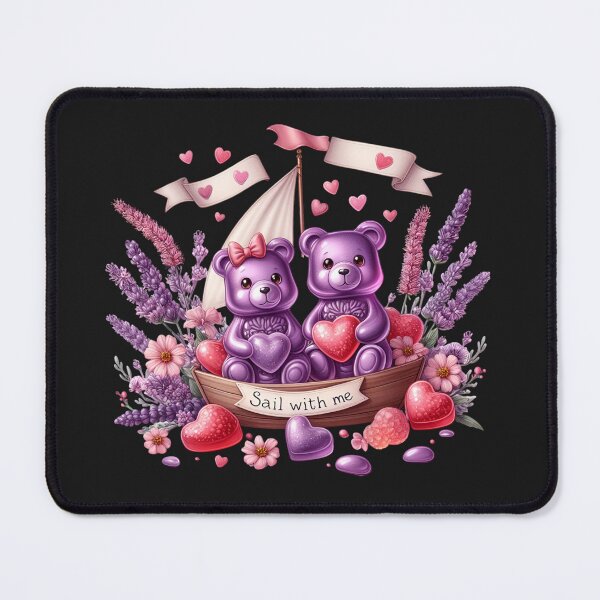 Item preview, Valentine Purple Gummy Bears in Love Boat – “Sail With Me” Hearts & Flowers designed and sold by All I Need Designs.