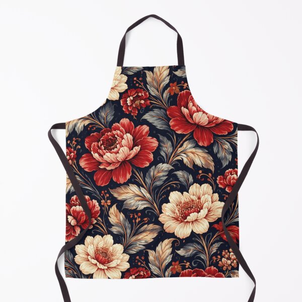 Artikelvorschau, Kräftiges Vintage-Blumenmuster auf Marineblau entworfen und verkauft von FLATVAC STICKER.