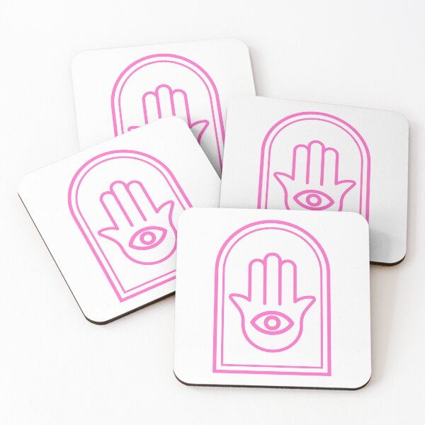 Item preview, Hamsa Hand Evil Eye Protection | Jewish Spiritual Symbol | Minimalist Pink Line Art designed and sold by That-Jewy-Shop.