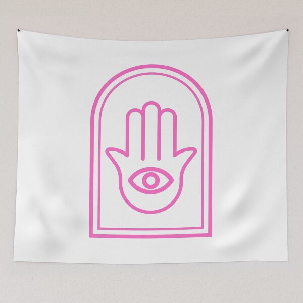 Item preview, Hamsa Hand Evil Eye Protection | Jewish Spiritual Symbol | Minimalist Pink Line Art designed and sold by That-Jewy-Shop.
