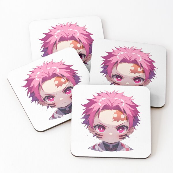 Item preview, Akaza Demon Slayer Anime Chibi Kawaii Angry Pink Marked Demon Expression designed and sold by 108Recordings.