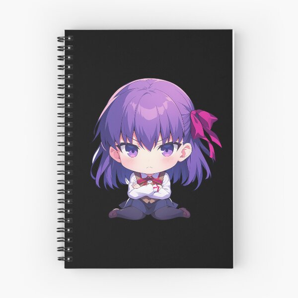 Item preview, Chibi Kawaii Angry Sakura Matou Fate Stay Night Anime Character Purple Ribbon designed and sold by 108Recordings.
