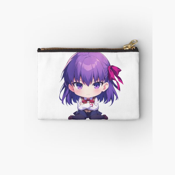 Item preview, Chibi Kawaii Angry Sakura Matou Fate Stay Night Anime Character Purple Ribbon designed and sold by 108Recordings.