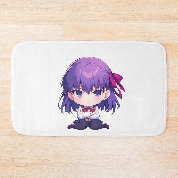 Item preview, Chibi Kawaii Angry Sakura Matou Fate Stay Night Anime Character Purple Ribbon designed and sold by 108Recordings.