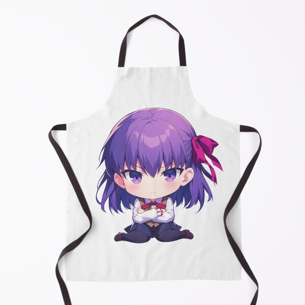 Item preview, Chibi Kawaii Angry Sakura Matou Fate Stay Night Anime Character Purple Ribbon designed and sold by 108Recordings.