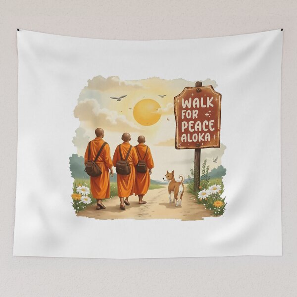 Item preview, Vintage Retro Walk for Peace Monks with Aloka Dog Tee designed and sold by CristHuds.