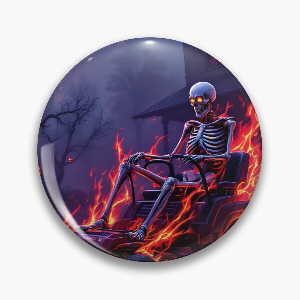 Item preview, The Flaming Lawnmower Skeleton  designed and sold by Xavierartaiart.