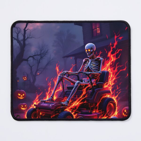 Item preview, The Flaming Lawnmower Skeleton designed and sold by Xavierartaiart.