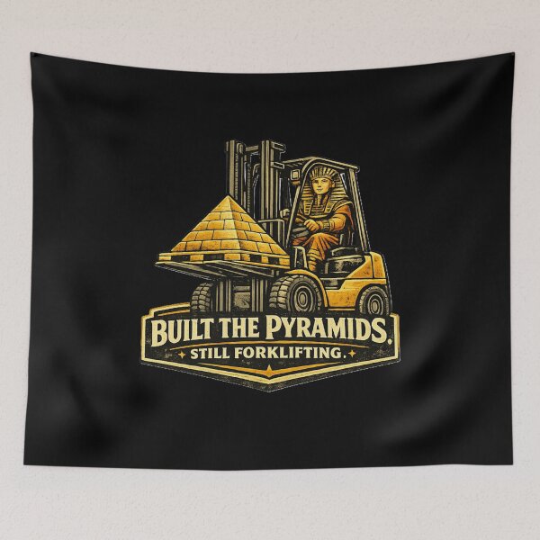 Item preview, Built the Pyramids. Still Forklifting – Retro Pharaoh Forklift Design designed and sold by RetroNibylander.