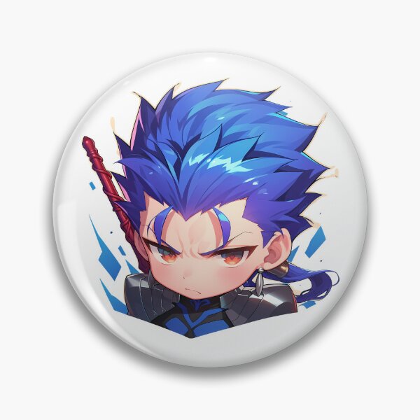 Item preview, Chibi Kawaii Angry Lancer Fate Stay Night Anime Character Spear Warrior designed and sold by 108Recordings.